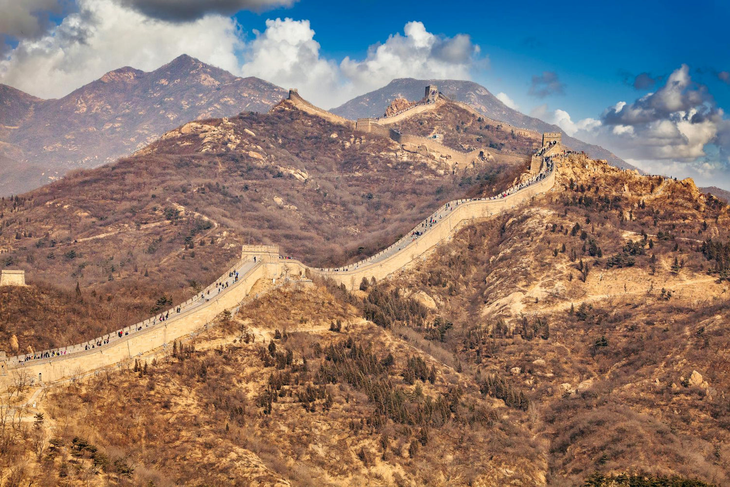 Tourists visiting the Great Wall of China