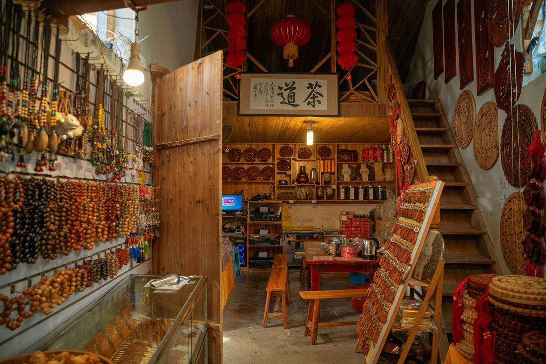 Traditional Chinese crafts and souvenirs in a shop