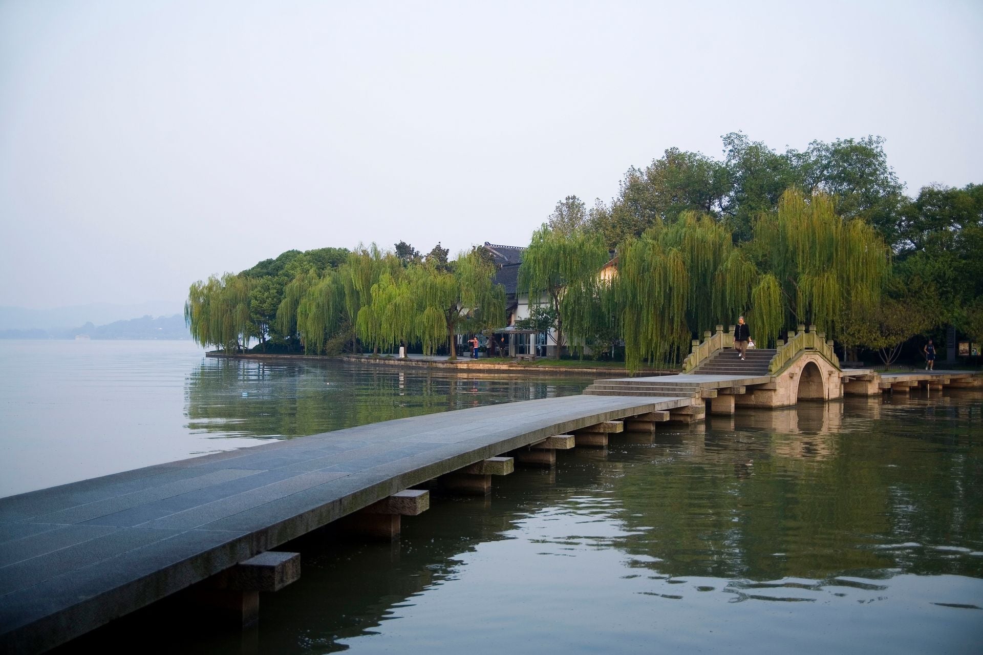 West Lake and traditional bridge in Hangzhou